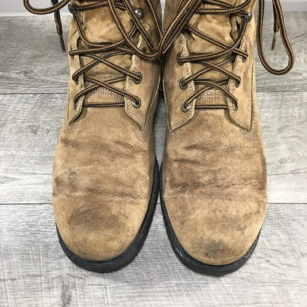 Wolverine Boar Hide Suede Leather Men’s Combat Soft Toe Work Boots Size 10.5 M
